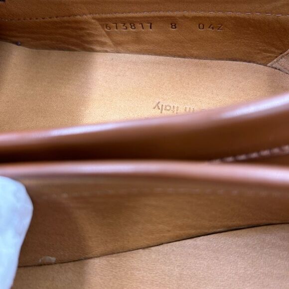 Men’s Gucci GG Supreme canvas/leather loafers size 8 fits 9US made in Italy - Picture 8 of 11